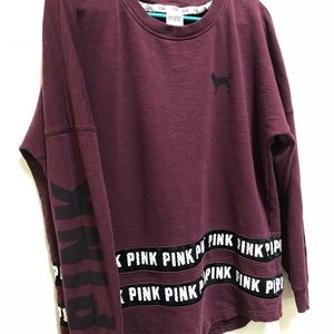 Pink Victoria’s Secret Maroon Varsity Crew Neck